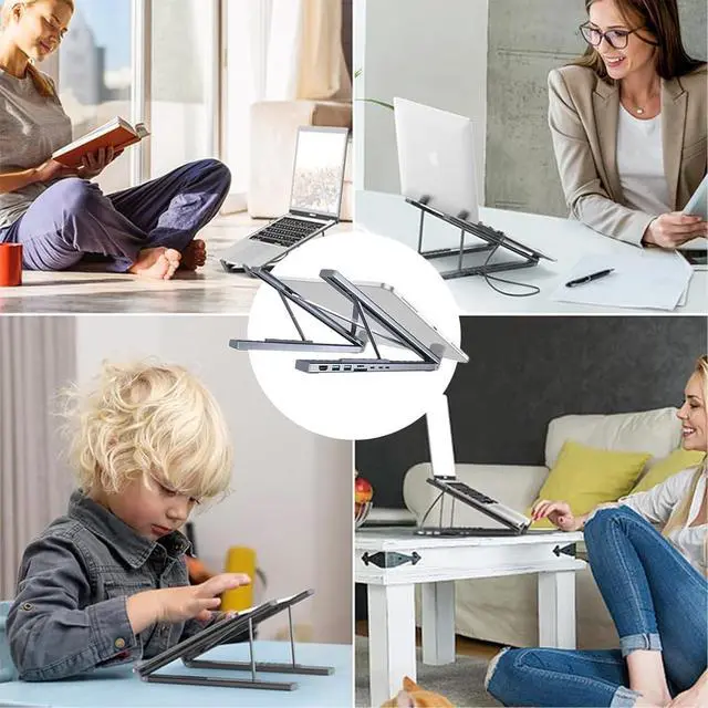Alt view image 6 of 7 - Civilizek 8-in-1 USB-C Laptop Stand, Miraclew Laptop Stand, 2025 New Upgraded Laptops Stands Docking Station, with 4k HDMI, 2 USB 3.0, Pd 100w, Universal for Home, Corporate Desks, and Cafés (8 in 1)