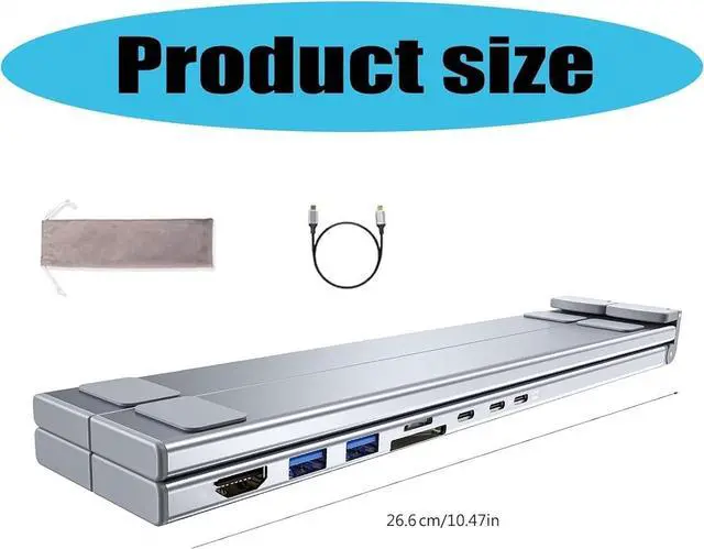 Alt view image 7 of 7 - Civilizek 8-in-1 USB-C Laptop Stand, 2025 New Upgraded Laptop Stand Docking Station, Ergonomic Elevation with 4K HDMI, 2 USB 3.0, Pd 100W, Universal for Offices, Corporate Desks, Cafes (2PCS)
