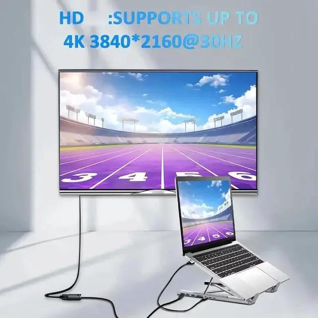 Alt view image 4 of 7 - Civilizek Civilized 8-in-1 USB-C Laptop Stand with 4k HDMI, Upliftjoys Portable Adjustable Flat Laptop Docking Station Stand, 2 USB 3.0, Pd 100w, Universal for Offices, Corporate Desks, Cafe (2pcs)