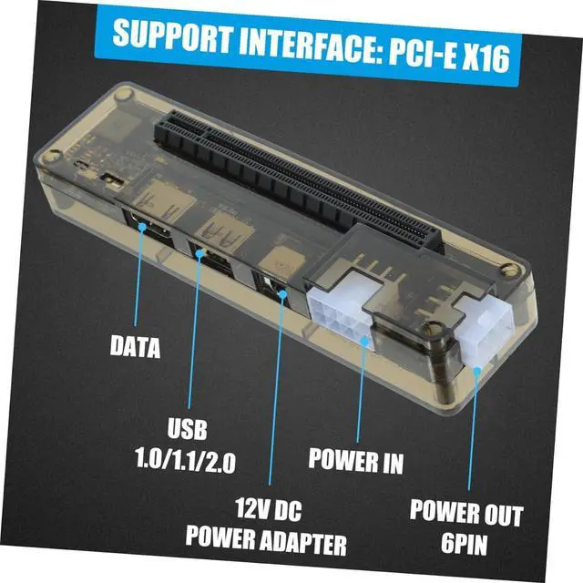 Alt view image 7 of 7 - MERRYHAPY External Laptop Graphics Card Dock for Gaming Pci Expansion Station Support Compatible Systems for Enhanced Graphics Performance Random Style