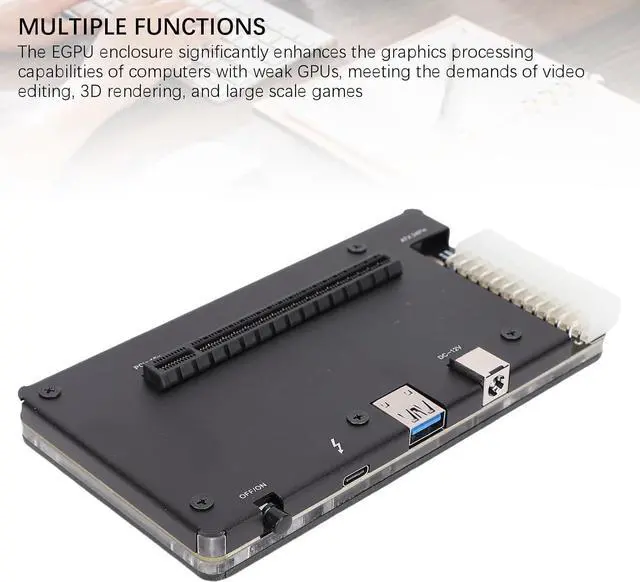 Alt view image 5 of 7 - Zunate External GPU Fit for Thunderbolt 4, USB4.0 External GPU Dock with PCIE 16X Slot,1m Cable, EGPU Enclosure for Laptop Handheld Gaming