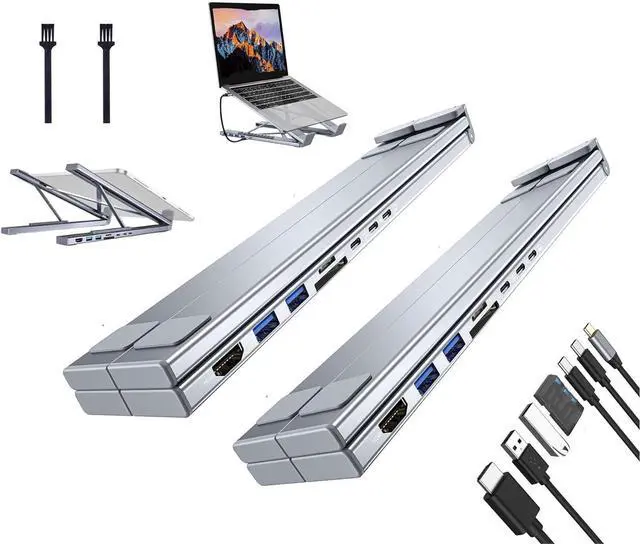 Main image of Civilized 8-in-1 USB-C Laptop Stand, Civilized Laptop Stand, Upliftjoys 8 in 1 USB Laptops Stands with 4K HDMI, 2 USB 3.0, Pd 100w, Universal for Home Offices, Corporate Desks, and Cafés (2)