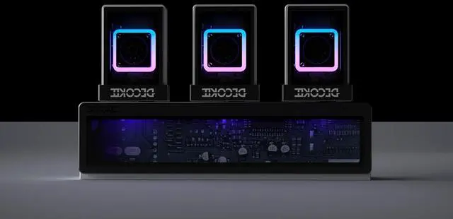 Alt view image 7 of 7 - DK-Station M.2 NVMe SSD Enclosure Hub, DK-Disk (SSD Enclosure) 3X, DK-HUB 1X, USB 3.2 Gen2 10Gbps, RGB LED (White)