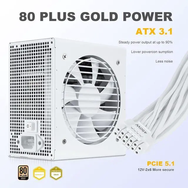 Main image of SAMA White 850W Power Supply - Fully Modular 80 Plus Gold Certified ATX 3.1 & PCIE 5.1 Compliant Power Supply, Supports RTX 30/40 Series GPUs