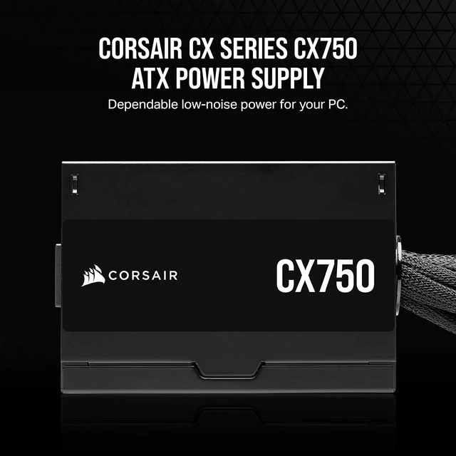Alt view image 2 of 7 - CX750 80 Plus Bronze Non Modular Low-Noise ATX 750 Watt Power Supply - NA - Black