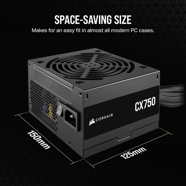 Alt view image 5 of 7 - CX750 80 Plus Bronze Non Modular Low-Noise ATX 750 Watt Power Supply - NA - Black