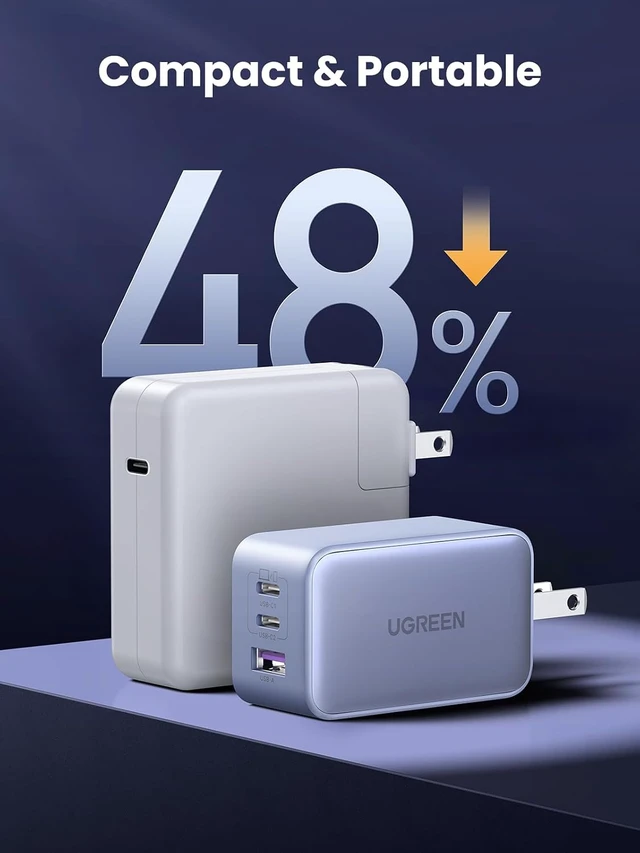 Alt view image 4 of 7 - Nexode 65W USB C Charger Block 3-Port Wall Charger Fast Charging