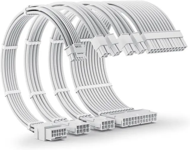 Main image of AsiaHorse 12VHPWR PSU Extension Cable Kit for RTX 50/40 Series, 16AWG Pcie 5.0 Cable Extension Kit Soft Braided 16PIN to 16PIN Cable Kit, 24pin ATX /4+4pin EPS /12+4pin 30CM