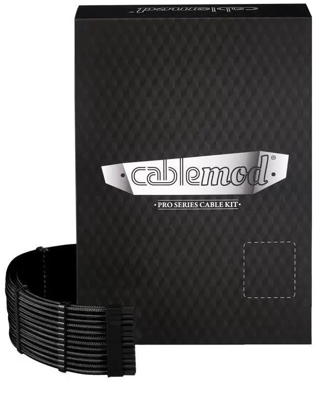 Main image of CableMod E-Series Pro ModMesh Sleeved 12V-2x6 12VHPWR Dual StealthSense Cable Kit for EVGA G/G+ / P/P+ / T (Black)