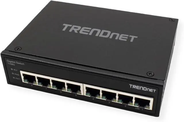 Alt view image 4 of 7 - TRENDnet 8-Port Hardened Industrial Gigabit DIN-Rail Switch, 16 Gbps Switching Capacity, IP30 Rated Metal Housing (-40 to 167 ºF), DIN-Rail & Wall Mounts Included, Lifetime Protection, Black, TI-G80