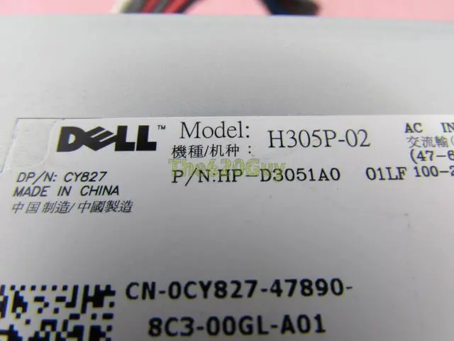 Alt view image 4 of 4 - Dell Optiplex 960 305W 305 Watts ATX Power Supply PSU CY827 F305P-02 HP-D3051A0