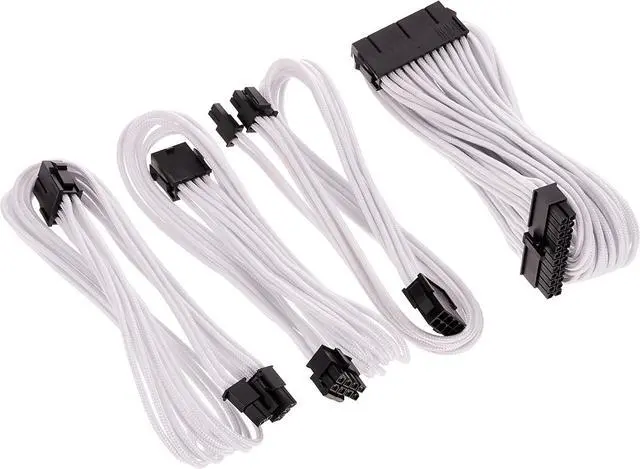 Main image of Phanteks 24 Pin/ 8pin (4+4) M/B, 8pin (6+2) PCI-E Extension Cable Kit 500mm Length, White (PH-CB-CMBO_WT)