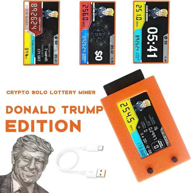 Alt view image 2 of 7 - NerdMiner V2 Ultra 250KH/S Donald Trump Edition - Low Power, Fan-Cooled BTC Miner with T Display S3, Lucky Solo Lottery Mining, High Efficiency for Cryptocurrency Enthusiasts