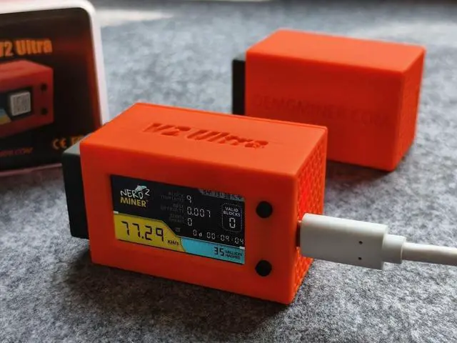 Alt view image 5 of 7 - NerdMiner V2 Ultra 78KH/S T Display S3 Bitcoin Solo Lottery with Low Power Consumption WiFi Connection, and USB-C Power Crypto Nerdminer with Fan Lucky Miner Win 6.25 BTC (Orange)