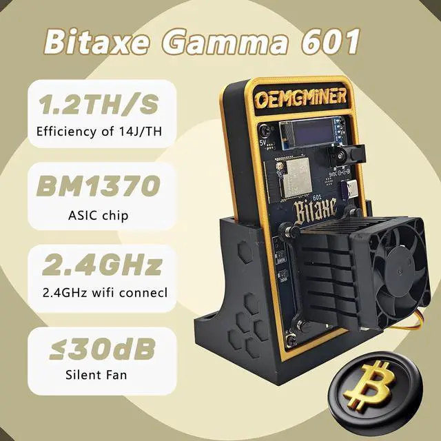 Alt view image 4 of 7 - Bitaxe Gamma 601 BTC Miner 1.2TH/s, BM1370 ASIC Chip, 2.4G WiFi, 18W/TH, Crypto Lottery Mining Machine with New Base Design for Enhanced Stability, Micro Silent for Home Use - Compatible with S21 Pro