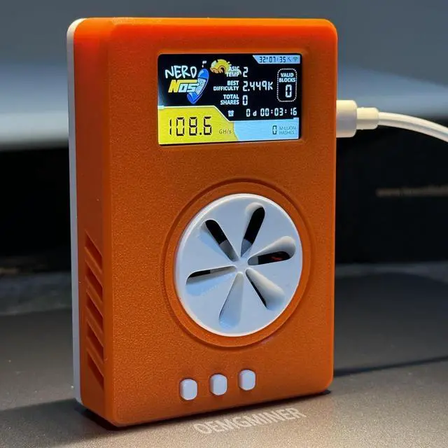 Alt view image 4 of 7 - NerdMiner Nerdnos One - 200GH/s 8W Bitcoin Asic Miner Win 3.125 BTC Solo Lottery Miner with Low Power Consumption WiFi Connection with USB-C Cable