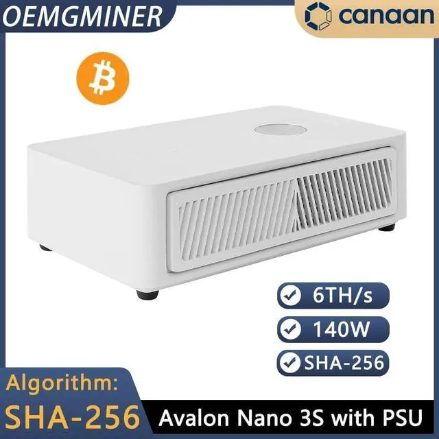 Alt view image 5 of 7 - New Canaan Avalon Nano 3S BTC Miner - 6 TH/s 140W Bitcoin ASIC Miner - Quiet with Canaan Original Power Supply - Supports Solo Mining & Stake Pool for Office(White) by OEMGMINER