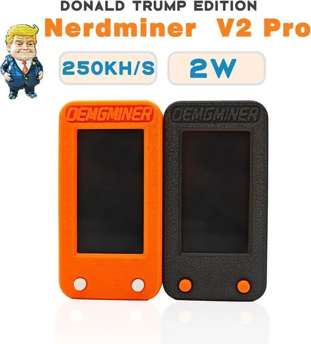 Alt view image 3 of 7 - NerdMiner V2 Pro 250KH/s T-Display S3 Bitcoin Solo Lottery Miner  Low Power Consumption, WiFi, USB-C  Trump Edition, 3.125 BTC Winning Potential  Ideal for Home Mining (Black)