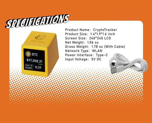 Alt view image 3 of 6 - Jingle Mining Crypto Ticker - Real-Time Bitcoin, ETH, Dogecoin, SOL, BNB, ETC, XRP Price Updates