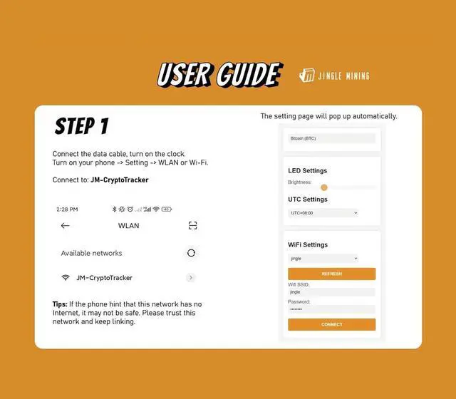 Alt view image 4 of 6 - Jingle Mining Crypto Ticker - Real-Time Bitcoin, ETH, Dogecoin, SOL, BNB, ETC, XRP Price Updates