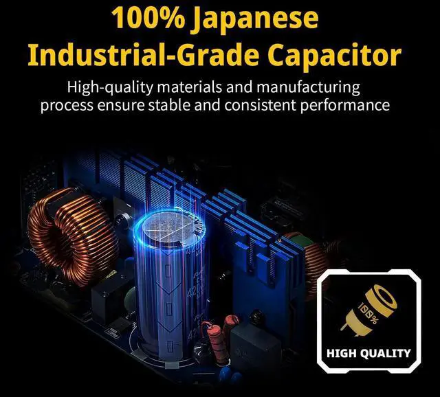 Alt view image 6 of 7 - ENERMAX Revolution III 650 - Fully Modular PC Power Supply - 650 Watts - 80 Plus Gold - 450W 12V-2x6 Connector - 100% Japanese Capacitors - Sleeved Cables - 10 Year Warranty