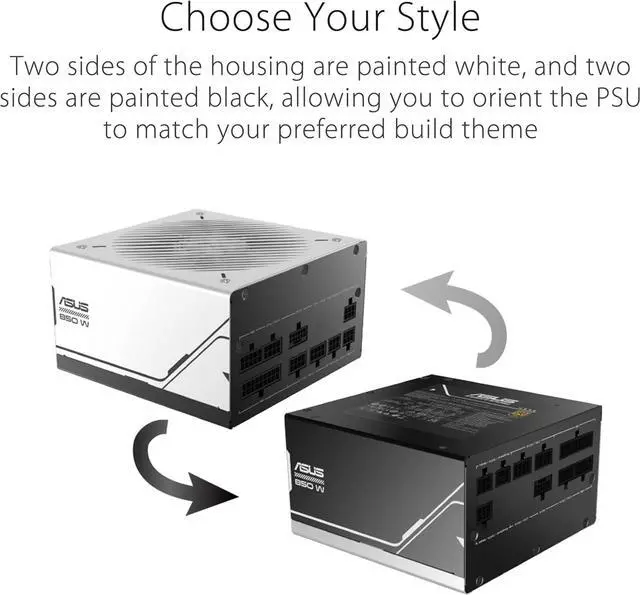Alt view image 5 of 7 - ASUS Prime 850W Gold (850 Watt, ATX 3.0 Compatible, Fully Modular Power Supply, 80+ Gold Certified, Dual Ball Bearings, Two Color Options in One, 8-Year Warranty)