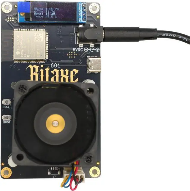 Alt view image 7 of 7 - Open Source Bitcoin Miner Bitaxe Gamma 601 Solo Miner 1.2TH/S 18W BM1370 from Antminer S21 Pro Asic Bitcoin Miner with Stand and PSU