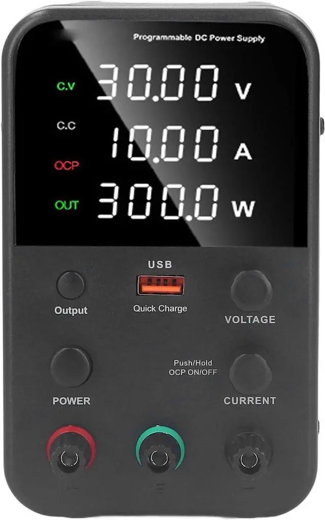 Main image of DC Power Supply, USB Charging Interface WPS3010H Variable DC Power Supply 0-30V 0-10A 300W Integrated Temperature Control Fan for Home Appliances (US Plug AC115V)