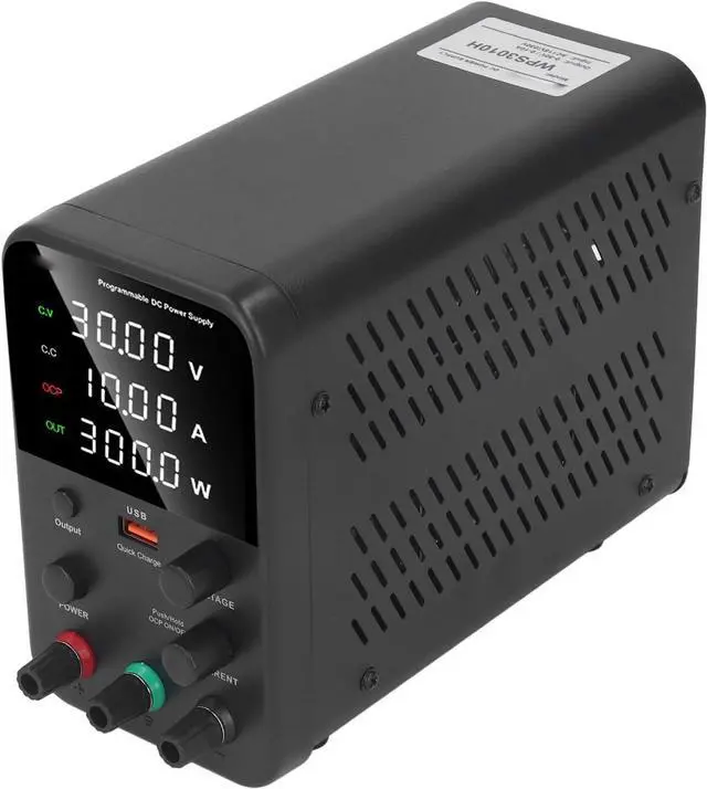 Alt view image 4 of 7 - DC Power Supply, USB Charging Interface WPS3010H Variable DC Power Supply 0-30V 0-10A 300W Integrated Temperature Control Fan for Home Appliances (US Plug AC115V)