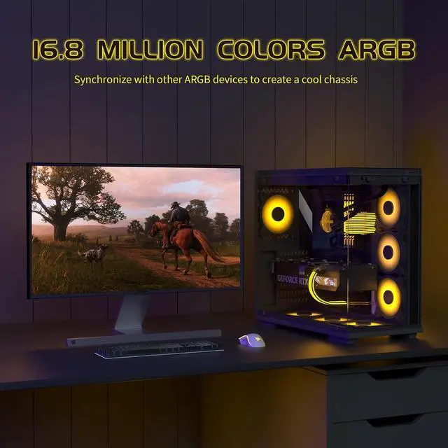 Alt view image 6 of 7 - Sirlyr RGB Cable 24 Pin RGB Power Supply Cable Extensions - 5V 3 Pin Addressable ARGB Power Supply for PC Black Motherboard Black Style