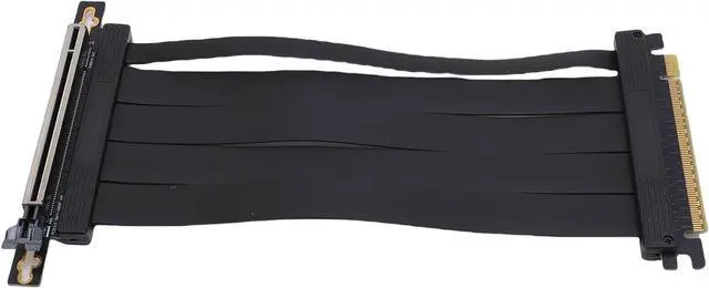 Main image of PCIe 5.0 X16 Riser Cable, 90° Right Angle GPU Extension, 128Gbps High Speed (20cm), Backward Compatible with RTX 4090, PCIe 4.0, Black