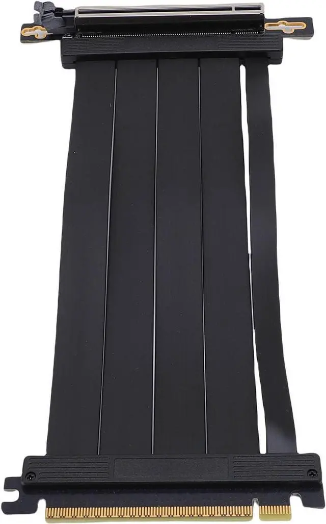 Alt view image 7 of 7 - PCIe 5.0 X16 Riser Cable, 90° Right Angle GPU Extension, 128Gbps High Speed (20cm), Backward Compatible with RTX 4090, PCIe 4.0, Black