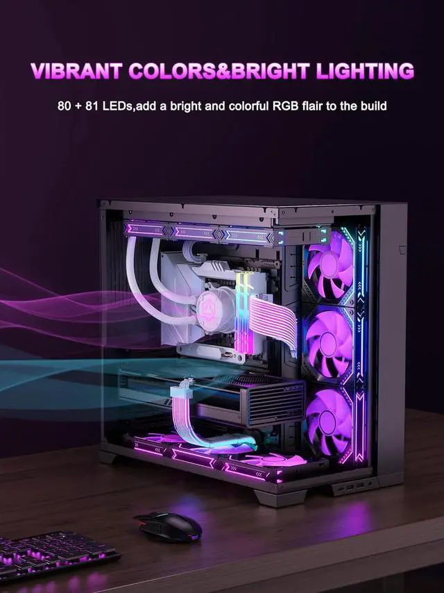 Alt view image 3 of 7 - Sirlyr RGB 12VHPWR Cable Set,ARGB PSU Extension of Soft LED Strip Include 24Pin ATX,16 Pin to 2×8 Pin GPU Power Supply Cables for RTX 5090 5080 4080 PC Custom