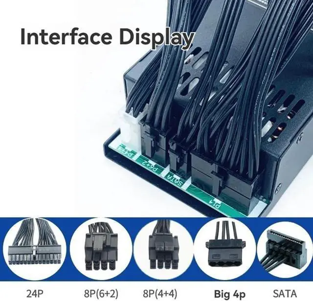 Alt view image 5 of 6 - cogae 400W PSU ATX Full Modular Power Supply Flex Module Power Supply Low Noise for Small 1U (Flex ITX) Computer Chassis