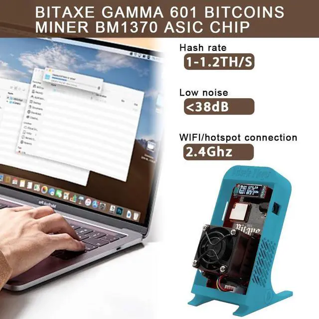 Alt view image 5 of 5 - Bitcoins Gamma 601 1.2TH/S BM1370 15W SHA256 BTC BCH BSV DGB Lucky Mining Solo ASIC Mining Silent Miner Machine Crypto Lottery Miner (Blue)