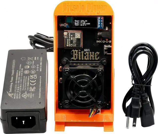 Main image of Bitaxe Gamma 601 Bitcoins Miner-1.2TH/s ASIC Crypto Miner with Open-Source System, 18W, 35dB Silent, 2.4GWifiDual 5V Fans with Steel Protective casing, Plug & Play for Home Mining