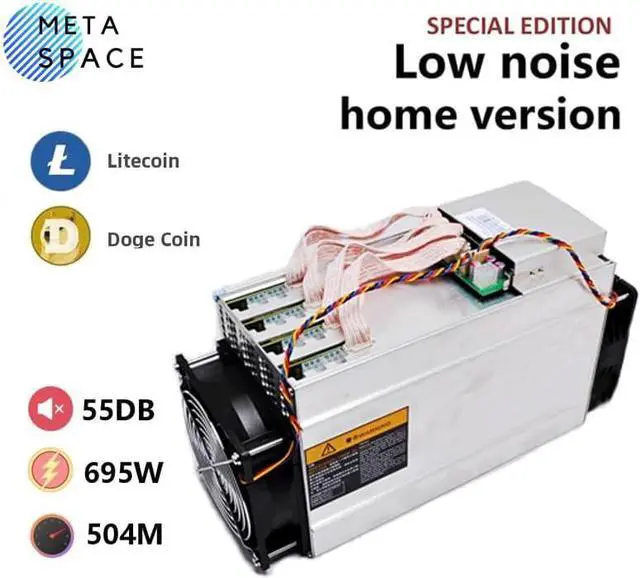 Alt view image 2 of 6 - Generic Antminer L3+ (55dB Low Noise Home Version) 504MH/S 695W with 110-220V PSU Dogecoin Litecoin Miner ASIC LTC Doge Coin Mining Machine LTC Asic Miner Scrypt Algorithm by META Space