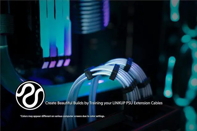 Alt view image 5 of 7 - LINKUP - 30cm PSU Cable Extension 18AWG Oxygen Free Copper (OFC) Teflon Jacket Custom Mod GPU PC w/Comb Kit | 1 x 24 P (20+4) | 1 x 8 P (4+4) CPU | 2 x 8 P (6+2) GPU Set | 300mm - Silver