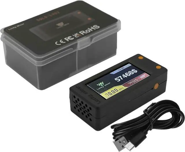 Main image of Lucky Miner LV02 Solo Bitcoin Miner, 78KH/S, 1W Power, LCD Display, 4.8 cm Mini Screen, Type-C USB, Black