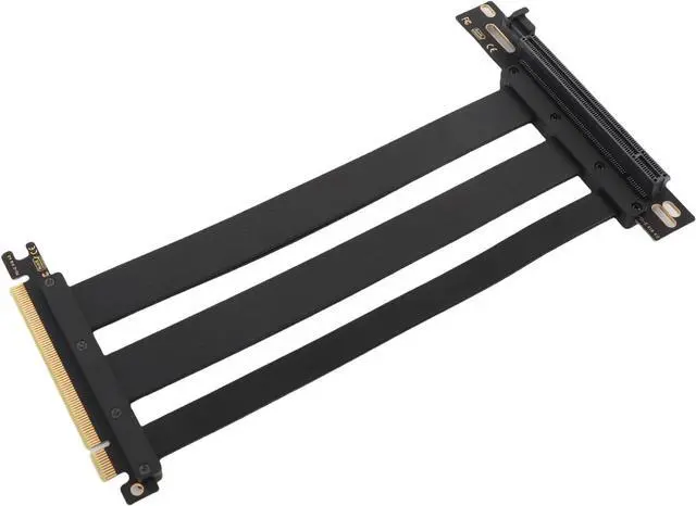Alt view image 6 of 7 - PCI E 4.0 Riser Cable, 128Gbps High Speed PCIe 4.0 X16 Flexible Extender Card Extension Port 90° Adapter, GPU Graphics Card Extension Cable for RTX 4090 Ti 8900 XT, Black (30cm)