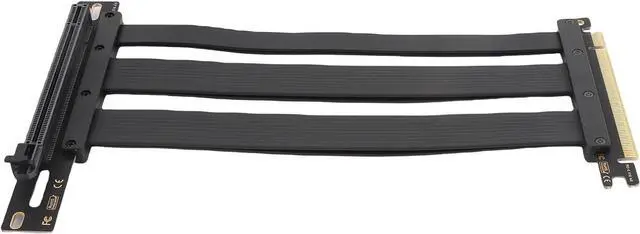 Alt view image 7 of 7 - PCI E 4.0 Riser Cable, 128Gbps High Speed PCIe 4.0 X16 Flexible Extender Card Extension Port 90° Adapter, GPU Graphics Card Extension Cable for RTX 4090 Ti 8900 XT, Black (30cm)