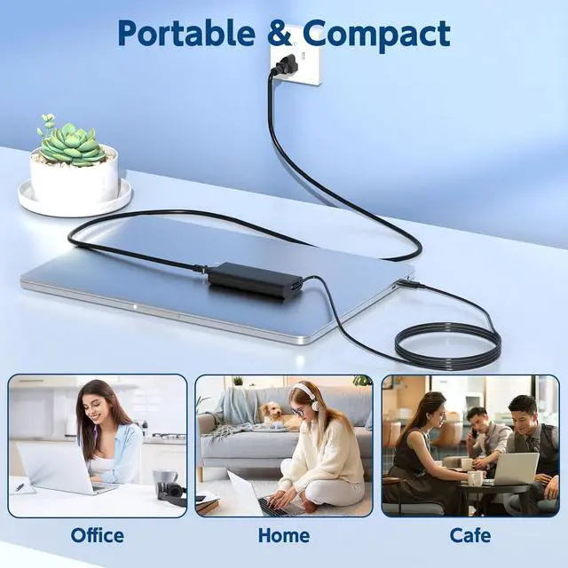 Alt view image 5 of 7 - 130W USB C Laptop Charger for Dell XPS 15 17 9575 9500, Precision 5530 2in1 5550, Latitude 7410 7310 7210 9410 9510 9575 5420 5520 5510 Type C Power Supply Cord