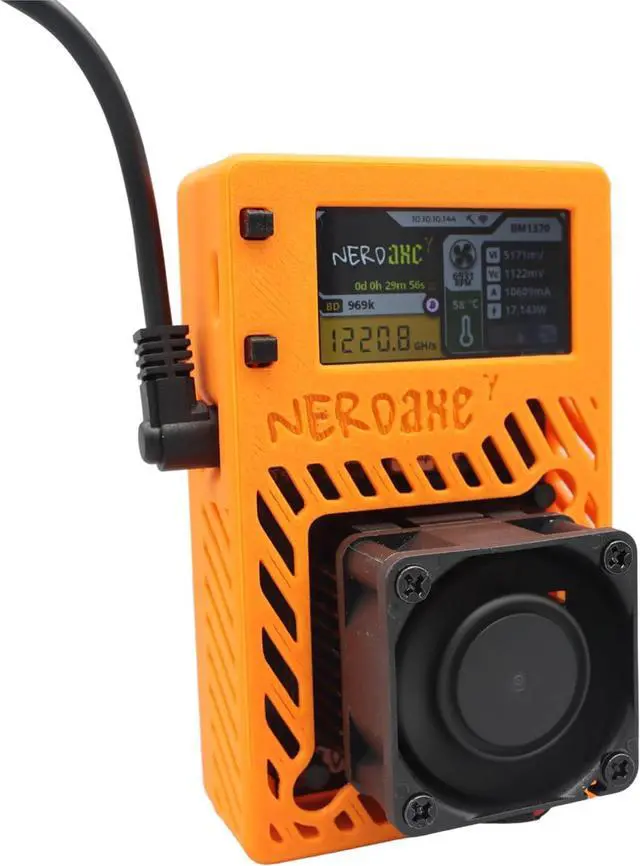 Alt view image 2 of 6 - NerdAxe Gamma 1.2Th/S Bitaxe Miner With Fullcolor Display Graphics Fully Open-Sources Bitcoin Asic Miner Equipped With S21pro BM1370 Asic Chip Low Power Consumption Lottery Miner With PSU For Home Use