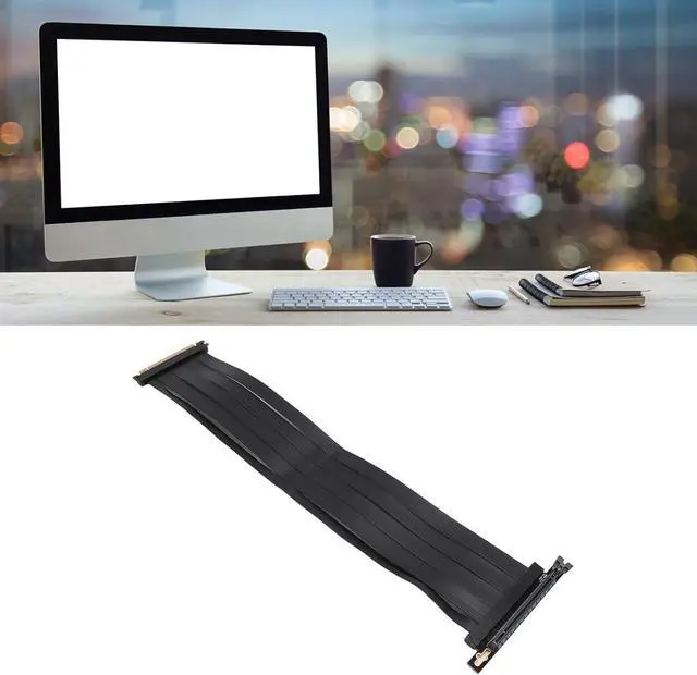 Alt view image 2 of 7 - PCIE 4.0 X16 Cable for RTX4090 RX6950XT Speed Vertical Mount Gaming PCI Express 90 Degree 50cm GPU Extension Cable