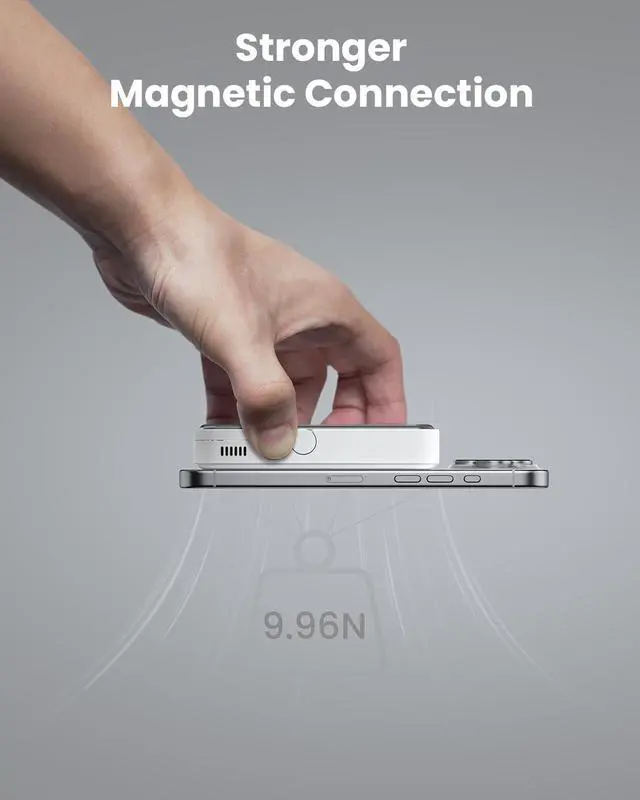 Alt view image 4 of 7 - ICEMAG 2 MagSafe Power Bank, 15W Qi2 Magnetic Portable Charger with Active Cooling 10000mAh Battery Pack with Foldable Stand Transparent, Compatible for iPhone 16/15/14 Series