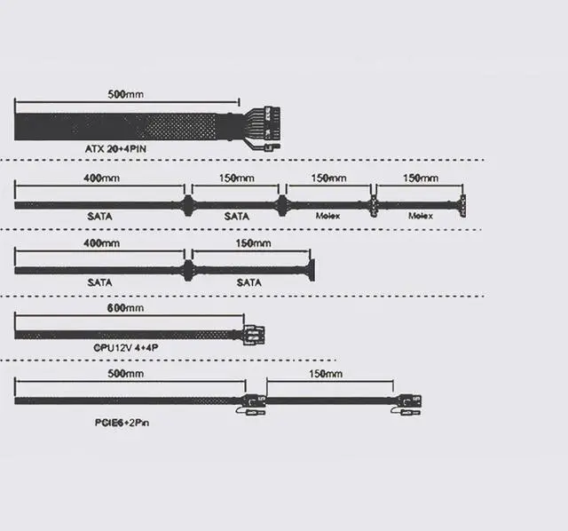 Alt view image 6 of 7 - 750W Desktop Power Supply Featuring 8Pin Power Cable 8PIN+2x6PIN Efficiency 12CM Cooling Fan Chassis Power Supply