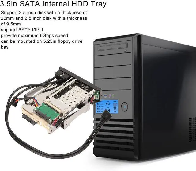 Alt view image 2 of 7 - 3.5in Internal Hard Drive Tray with Hot Swap and Trayless , Supports 2.5/3.5in Dual USB3.0 Up to 6Gbps, Mounting Bracket for Server, PC and Security