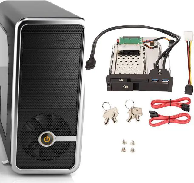 Alt view image 5 of 7 - 3.5in Internal Hard Drive Tray with Hot Swap and Trayless , Supports 2.5/3.5in Dual USB3.0 Up to 6Gbps, Mounting Bracket for Server, PC and Security