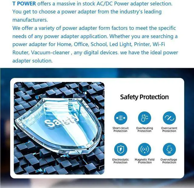 Alt view image 6 of 6 - T-Power 5V Charger for -Galaxy Note Tab A E S S2 3 4 S Pro SM P600 P605 T110 T113 T280 T310 T320 T520 T550 T560 T580 P580 T700 T710 T800 T810 T813 T900 Power Supply