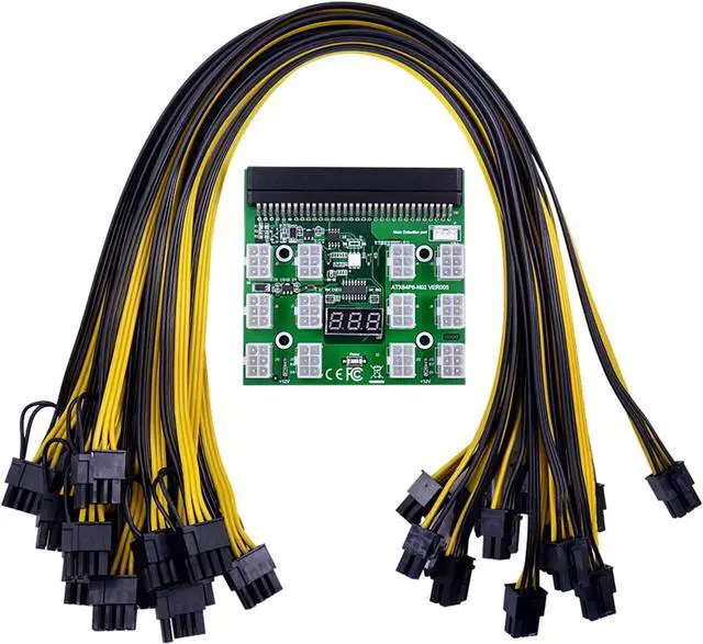 Alt view image 2 of 7 - MGTCAR Power Module Breakout Board Kits with 12pcs 17pcs 18AWG 6Pin to 6+2 8Pin Power Cable for HP 1200W 750W PSU Video Card(Red)